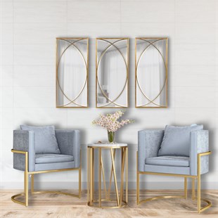 3'lü Gold Metal Ayna Set